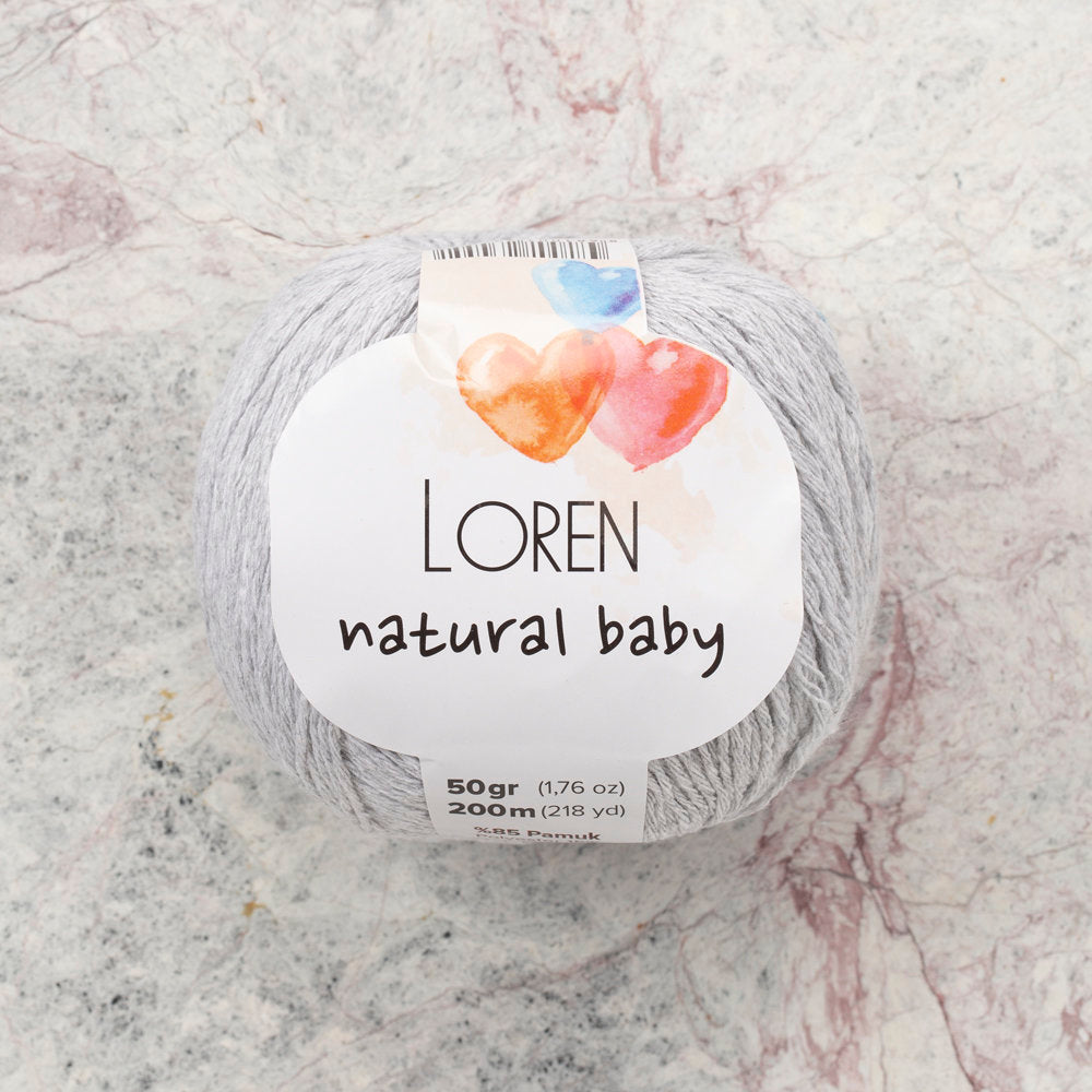 Loren Natural Baby Açık Gri El Örgü İpi - R080